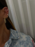 CLEAR EARRINGS GOLD