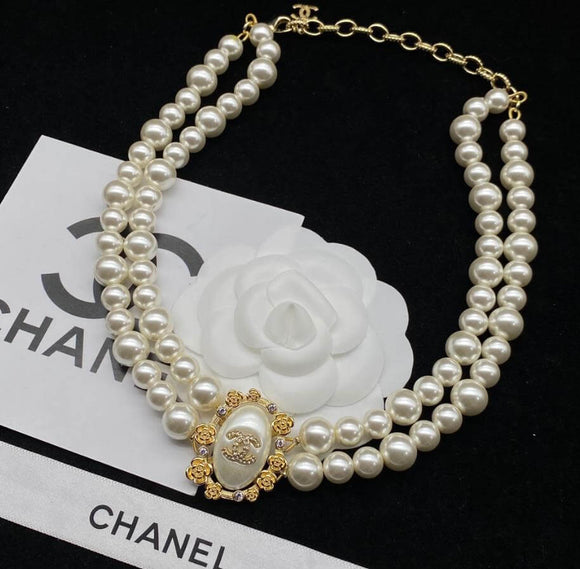 CC DOUBLE PEARL NECKLACE