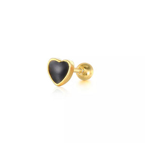 BLACK HEART EARRING