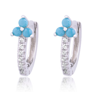 CLOVER BLUE EARRINGS SILVER