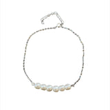 PEARL ANKLET ROW SILVER