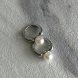 PEARL HOOPS SILVER